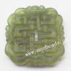 Hand-carved Jade Pendant/Drop, 52x55x6mm Sold by Bag