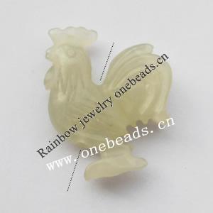 Hand-carved Jade Beads, Animal 26x32x8mm Sold by Bag