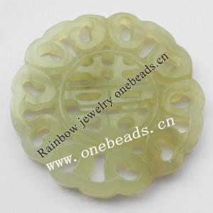 Hand-carved Jade Pendant/Drop, 54x5mm Sold by Bag