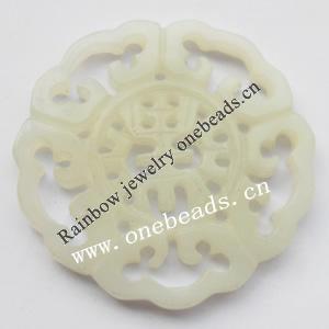 Hand-carved Jade Pendant/Drop, 54x5mm Sold by Bag