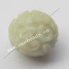 Hand-carved Jade Beads, Flat Round 18x26mm Sold by Bag