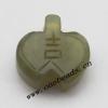 Hand-carved Jade Pendant/Drop, 23x23x8mm Sold by Bag
