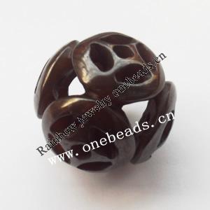 Hand-carved Jade Beads, Hollow Round 27x27x45mm Sold by Bag