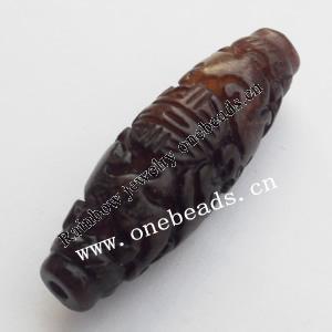 Hand-carved Jade Beads, Drum 47x18mm Sold by Bag