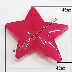 Imitate Jade Painted Acrylic Beads, Star 43x41mm, Sold by Bag