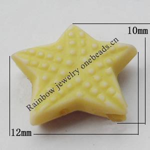 Washed Acrylic Beads, Star 12x10mm, Sold by Bag