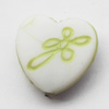 Washed Acrylic Beads, Heart 12x12mm, Sold by Bag