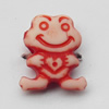 Washed Acrylic Beads, Frog 10x11mm, Sold by Bag