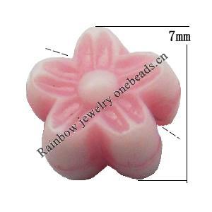 Washed Acrylic Beads, Flower 12x24mm, Sold by Bag