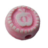 Washed Acrylic Beads, Flat Round 7mm, Sold by Bag