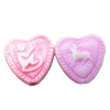 Washed Acrylic Beads, Heart 10x10mm, Sold by Bag