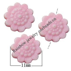 Washed Acrylic Beads, Flower 11mm, Sold by Bag