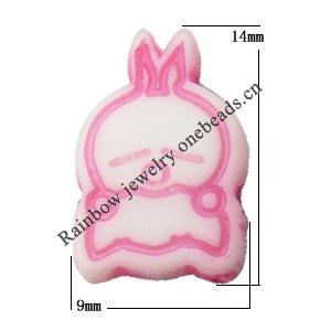 Washed Acrylic Beads, Rabbit 9x14mm, Sold by Bag