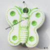Washed Acrylic Beads, Butterfly 18x19mm, Sold by Bag