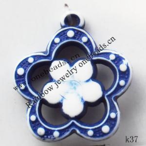 Washed Acrylic Beads, Flower 25x28mm, Sold by Bag