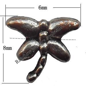 Dragonfly Lead-Free Zinc Alloy Jewelry Findings，6x8.2mm, Sold per pkg of 2000