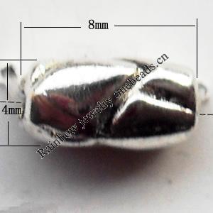 Tube Lead-Free Zinc Alloy Jewelry Findings, 8x4mm hole=1mm, Sold per pkg of 2000