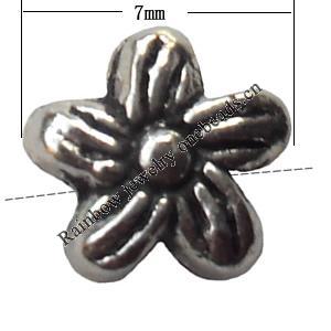 Flower Lead-Free Zinc Alloy Jewelry Findings, 7x4mm hole=1mm, Sold per pkg of 1500