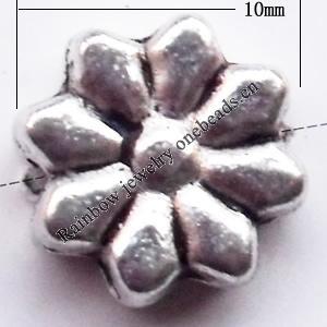 Flower Lead-Free Zinc Alloy Jewelry Findings, 10x3mm hole=1mm,, Sold per pkg of 1000