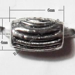 Drum Lead-Free Zinc Alloy Jewelry Findings, 5.5x3.5mm,, Sold per pkg of 4000