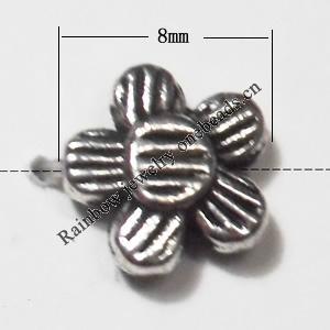 Flower Lead-Free Zinc Alloy Jewelry Findings, 8mm,, Sold per pkg of 1500