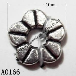 Flower Lead-Free Zinc Alloy Jewelry Findings, 10mm hole=3mm,, Sold per pkg of 1500