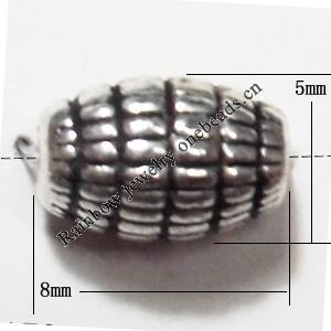 Drum Lead-Free Zinc Alloy Jewelry Findings, 5x9mm hole=1mm,, Sold per pkg of 1000