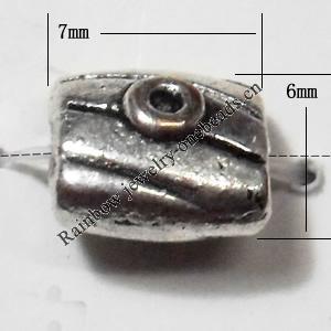 Tube Lead-Free Zinc Alloy Jewelry Findings, 6x7mm hole=1mm,, Sold per pkg of 1500