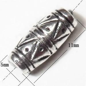 Tube Lead-Free Zinc Alloy Jewelry Findings, 5x11mm ,, Sold per pkg of 1000