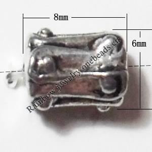 Tube Lead-Free Zinc Alloy Jewelry Findings, 6x8mm,, Sold per pkg of 1000