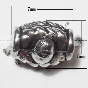 Drum Lead-Free Zinc Alloy Jewelry Findings, 7x5mm,, Sold per pkg of 1500