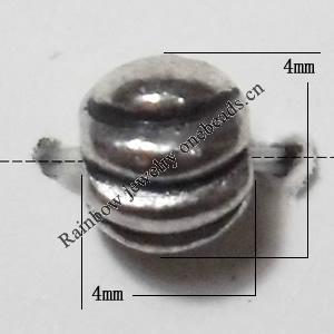 Round Lead-Free Zinc Alloy Jewelry Findings, 4x4mm,, Sold per pkg of 4000