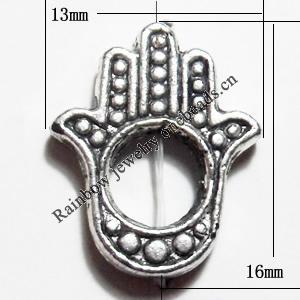 Lead-Free Zinc Alloy Jewelry Findings, 16x13mm hole=1mm,, Sold per pkg of 500