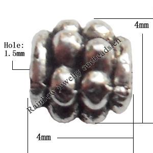 Lead-free Zinc Alloy Jewelry Findings, Helix 4x4mm hole=1.5mm Sold per pkg of 5000