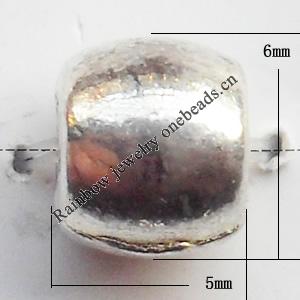 Lead-free Zinc Alloy Jewelry Findings, Drum 5x6mm hole=2mm Sold per pkg of 1500