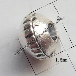 Lead-free Zinc Alloy Jewelry Findings, 3x1.5mm hole=1mm Sold per pkg of 1000