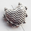Lead-free Zinc Alloy Jewelry Findings, Heart 12x8mm hole=1mm Sold per pkg of 1500