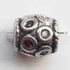 Lead-free Zinc Alloy Jewelry Findings, Drum 6x6mm hole=2mm Sold per pkg of 1500