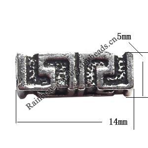 Lead-free Zinc Alloy Jewelry Findings, Tube 14x5mm hole=3mm Sold per pkg of 500