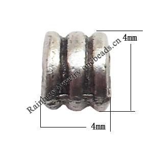 Lead-free Zinc Alloy Jewelry Findings, Drum 5x6mm hole=2mm Sold per pkg of 2000