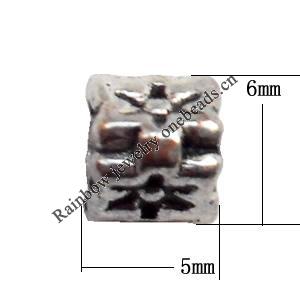 Lead-free Zinc Alloy Jewelry Findings, Triangle 5x6mm hole=2mm Sold per pkg of 2000