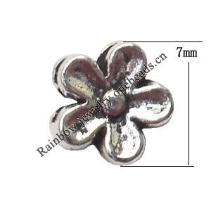 Lead-free Zinc Alloy Jewelry Findings, Flower 7mm hole=1mm Sold per pkg of 2000