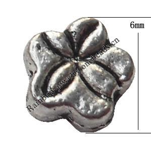 Lead-free Zinc Alloy Jewelry Findings, Flower 6x6mm hole=1mm Sold per pkg of 2500