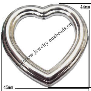 Jewelry findings, CCB plastic Beads, Hollow Heart 45x44mm, Sold By Bag