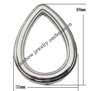 Jewelry findings, CCB plastic Beads, Hollow Flat Teardrop 35x48mm, Sold By Bag