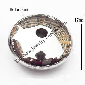 Jewelry findings, CCB plastic Beads, Flat Round 17mm, Sold By Bag