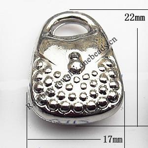 Jewelry findings, CCB plastic Pendant, Handbag 17x22mm, Sold By Bag