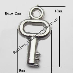 Jewelry findings, CCB plastic Pendant, Key 9x18mm, Sold By Bag