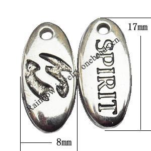 Jewelry findings, CCB plastic Pendant, Flat Oval 17x8mm, Sold By Bag