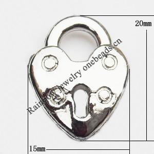 Jewelry findings, CCB plastic Pendant, Lock 16x20mm, Sold By Bag